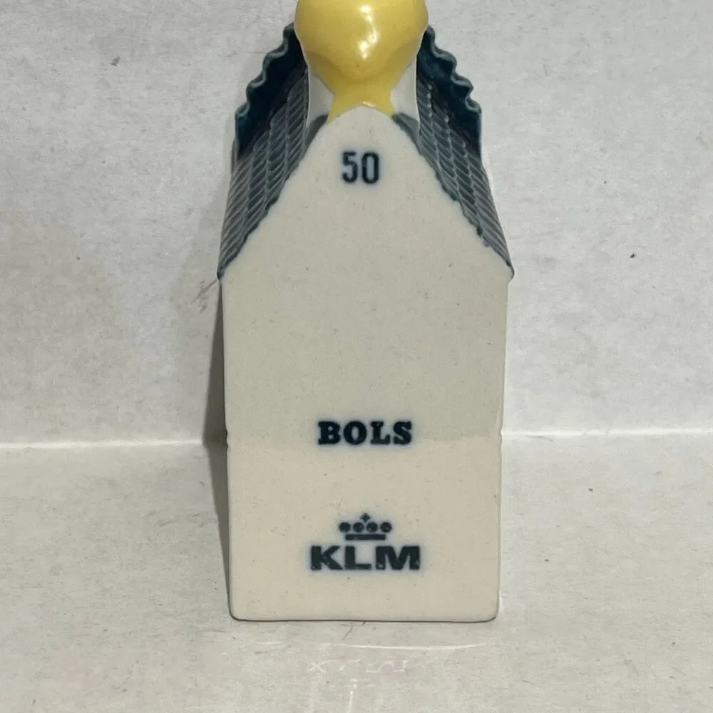 2-KLM By BOLS Blue White Delft Royal‎ Distilleries Miniature House Number 50
